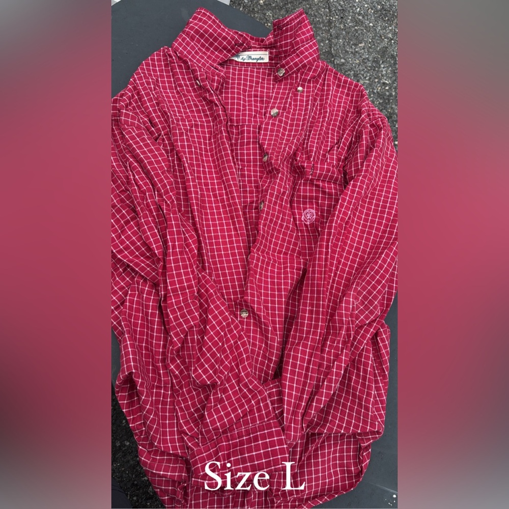 Wrangler Red Checkered Button-Up Shirt